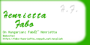 henrietta fabo business card